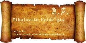 Mikolovits Pelágia névjegykártya